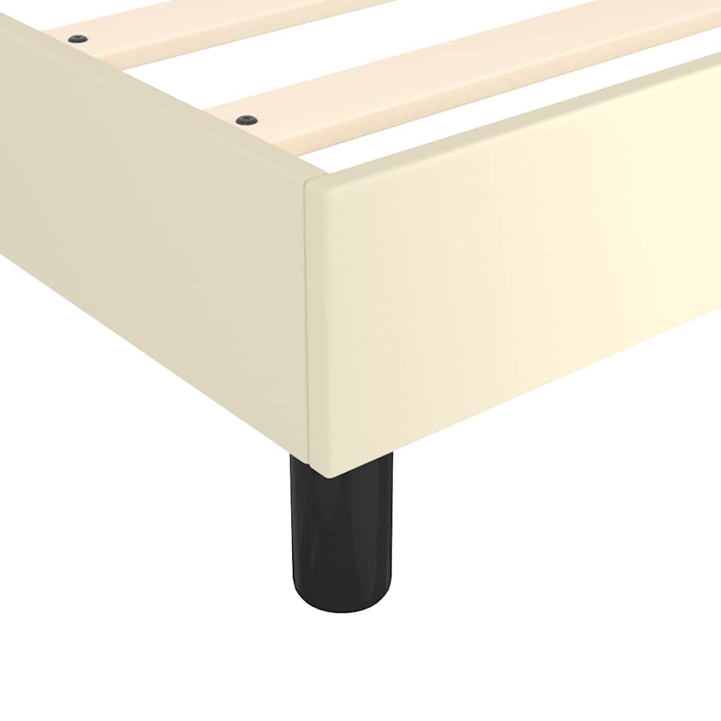vidaXL Κρεβάτι Boxspring με Στρώμα Κρεμ 160x200εκ. από Συνθετικό Δέρμα