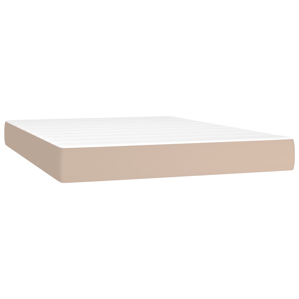 vidaXL Κρεβάτι Boxspring με Στρώμα Καπουτσίνο 160x200εκ.από Συνθ.Δέρμα