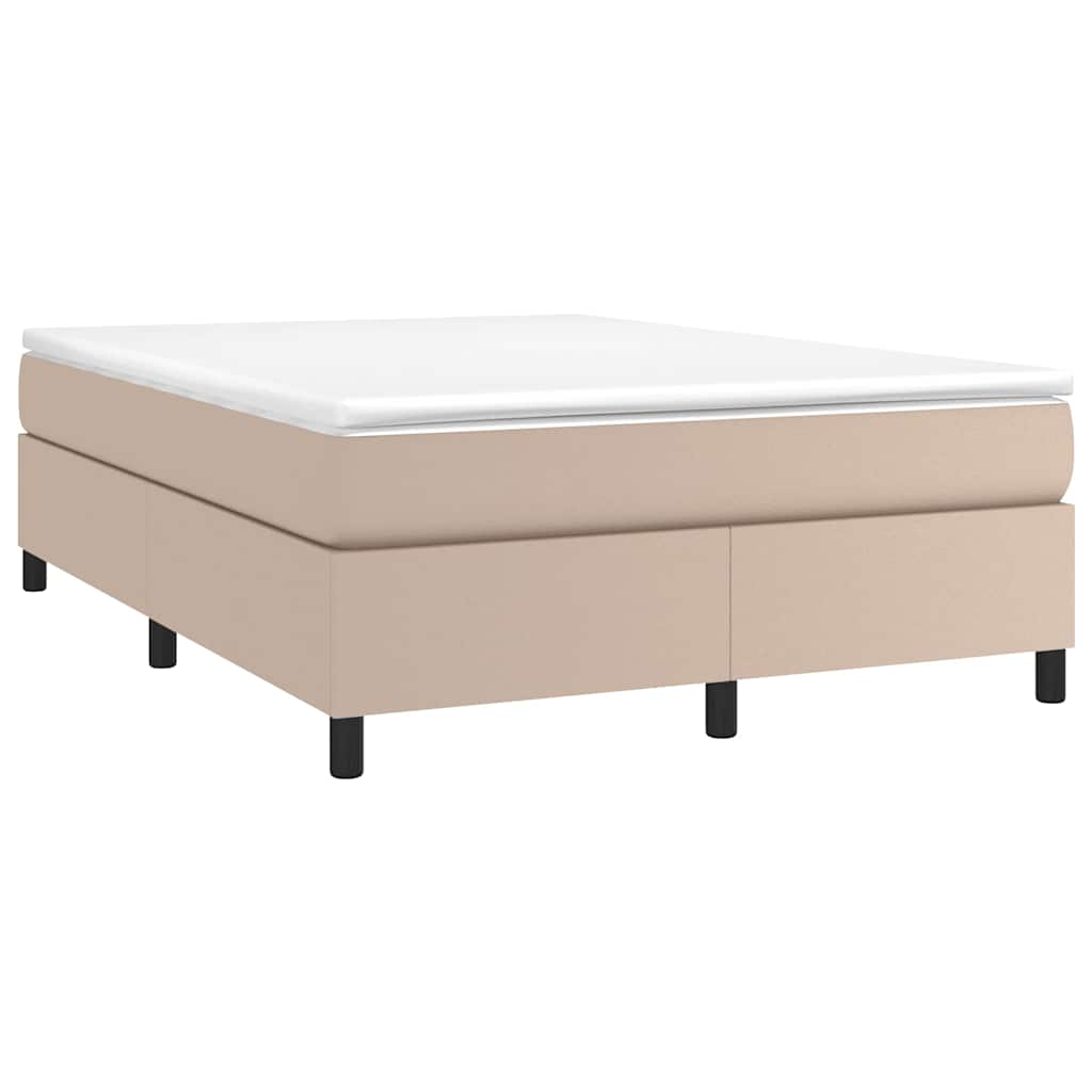 vidaXL Κρεβάτι Boxspring με Στρώμα Καπουτσίνο 180x200 εκ. Συνθ. Δέρμα