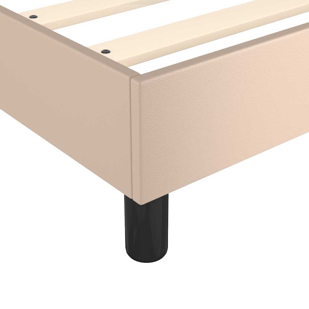 vidaXL Κρεβάτι Boxspring με Στρώμα Καπουτσίνο 180x200 εκ. Συνθ. Δέρμα