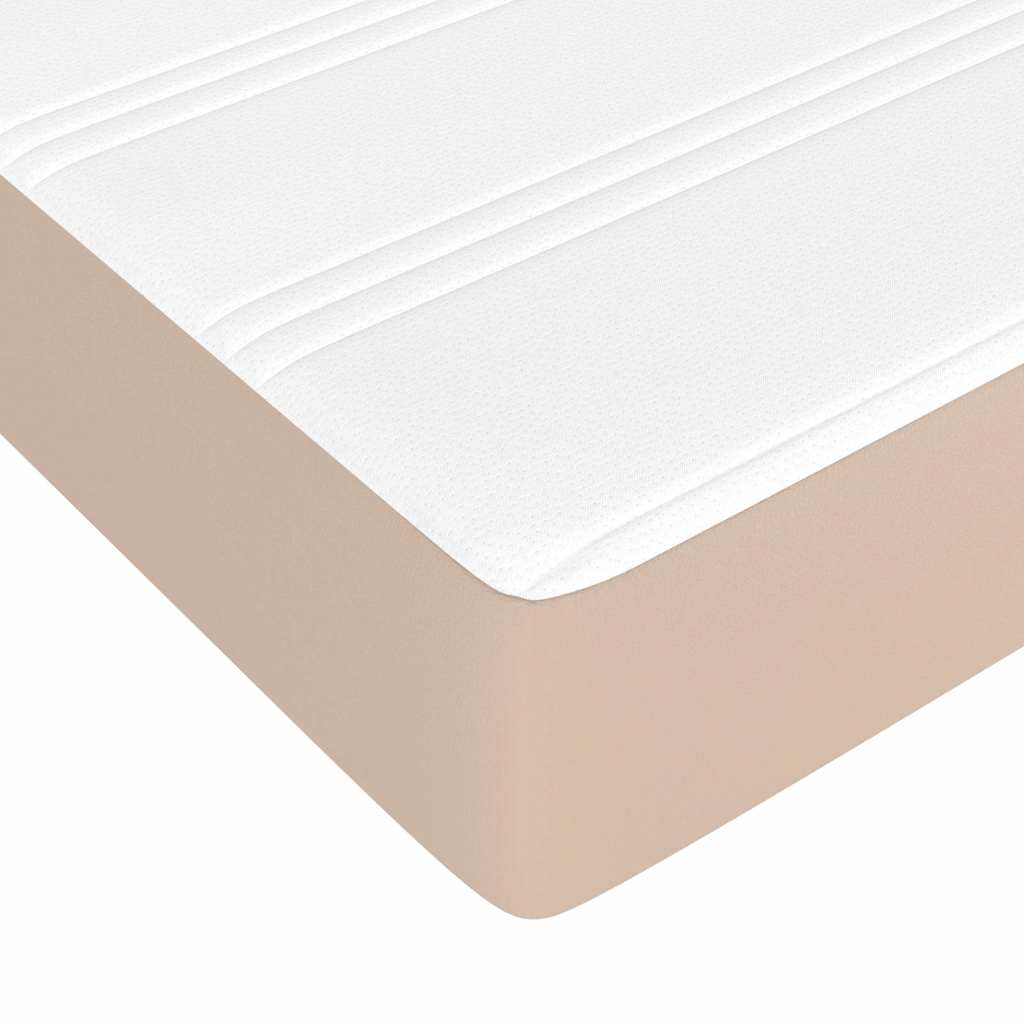 vidaXL Κρεβάτι Boxspring με Στρώμα Καπουτσίνο 180x200 εκ. Συνθ. Δέρμα