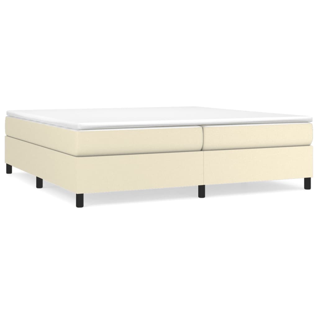 vidaXL Κρεβάτι Boxspring με Στρώμα Κρεμ 200x200 εκ. Συνθετικό Δέρμα