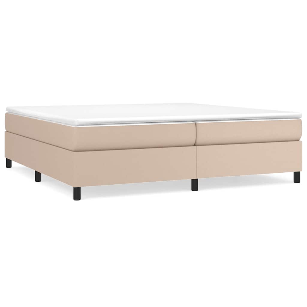 vidaXL Κρεβάτι Boxspring με Στρώμα Καπουτσίνο 200x200εκ.από Συνθ.Δέρμα