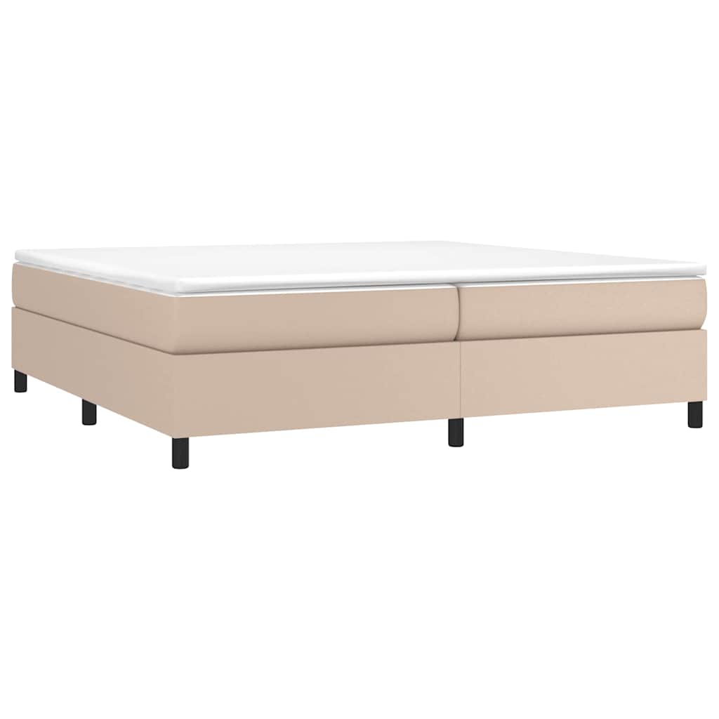 vidaXL Κρεβάτι Boxspring με Στρώμα Καπουτσίνο 200x200εκ.από Συνθ.Δέρμα