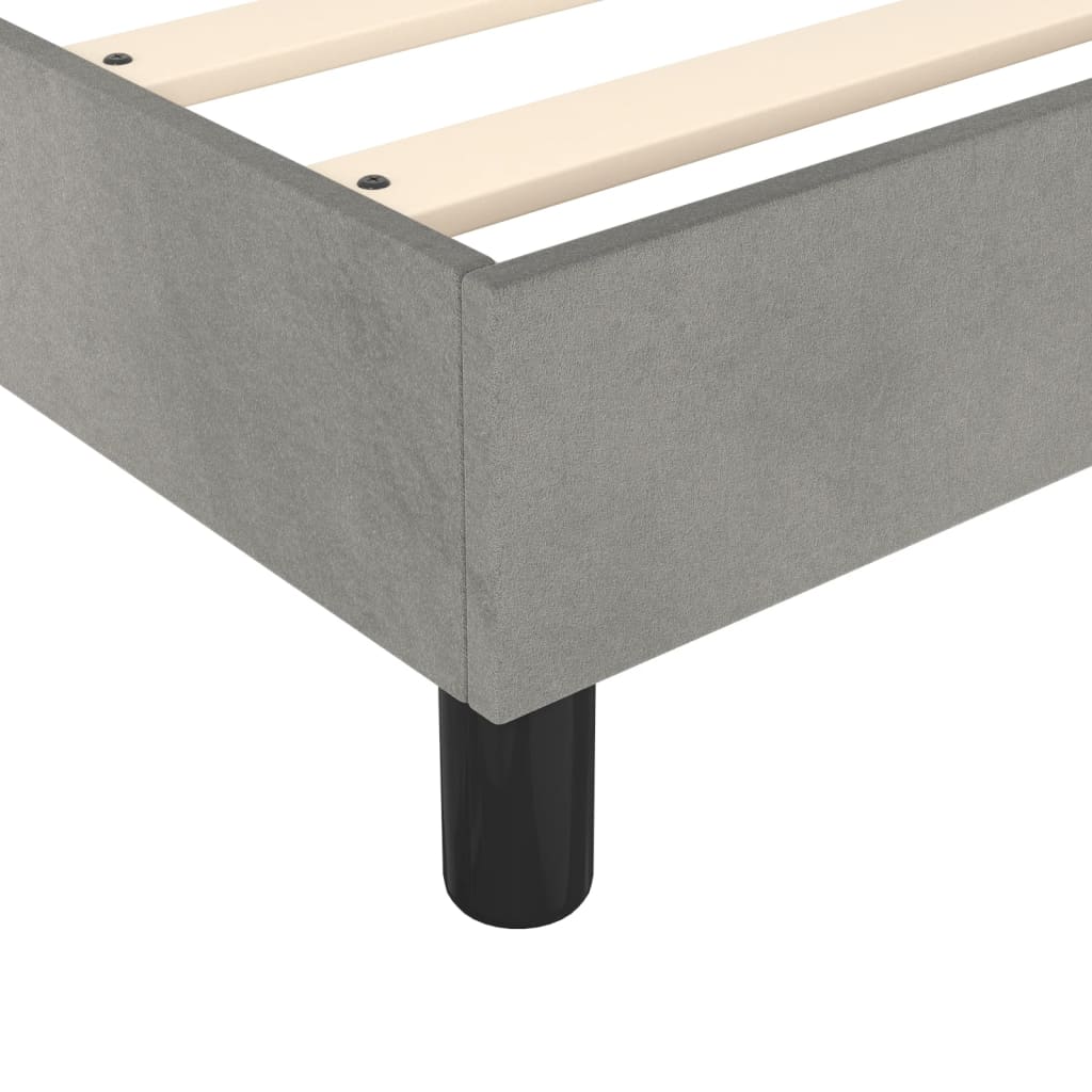 vidaXL Κρεβάτι Boxspring με Στρώμα Ανοιχτό Γκρι 80x200 εκ. Βελούδινο