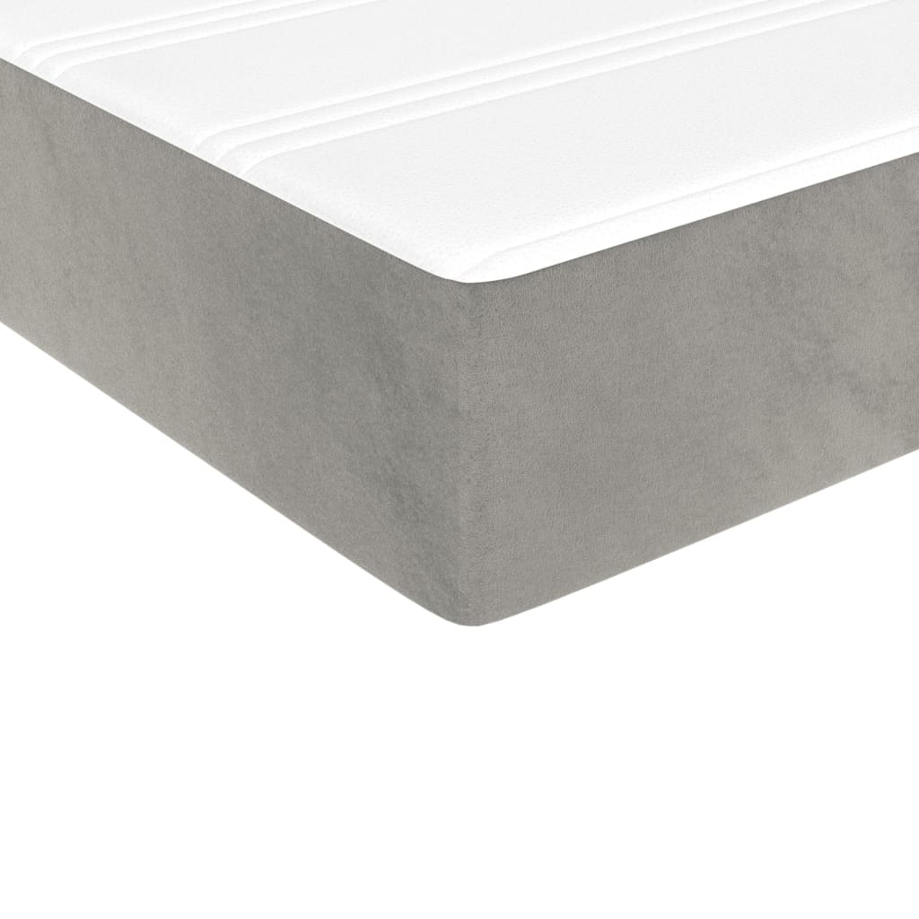 vidaXL Κρεβάτι Boxspring με Στρώμα Ανοιχτό Γκρι 80x200 εκ. Βελούδινο
