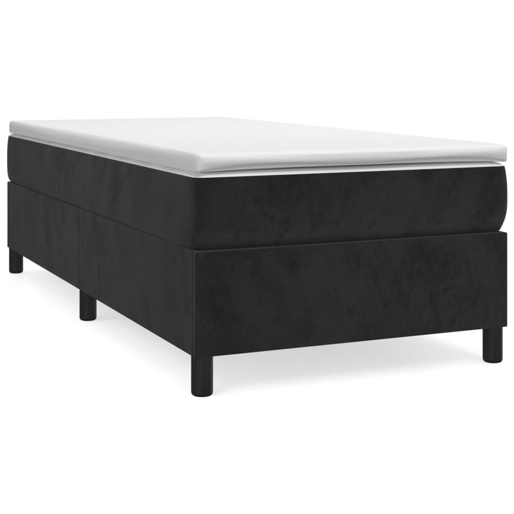 vidaXL Κρεβάτι Boxspring με Στρώμα Μαύρο 80 x 200 εκ. Βελούδινο