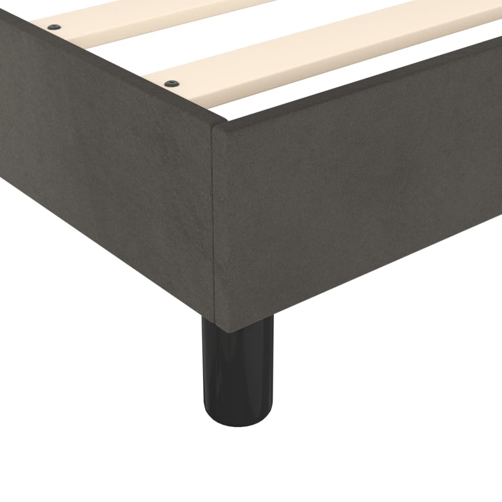vidaXL Κρεβάτι Boxspring με Στρώμα Σκούρο Γκρι 90x190 εκ. Βελούδινο