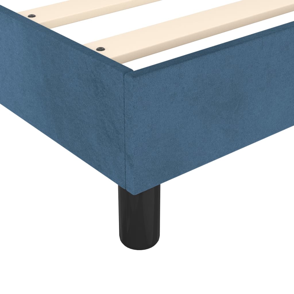 vidaXL Κρεβάτι Boxspring με Στρώμα Σκούρο Μπλε 100x200 εκ. Βελούδινο