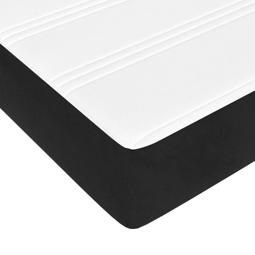 vidaXL Κρεβάτι Boxspring με Στρώμα Μαύρο 120 x 200 εκ. Βελούδινο