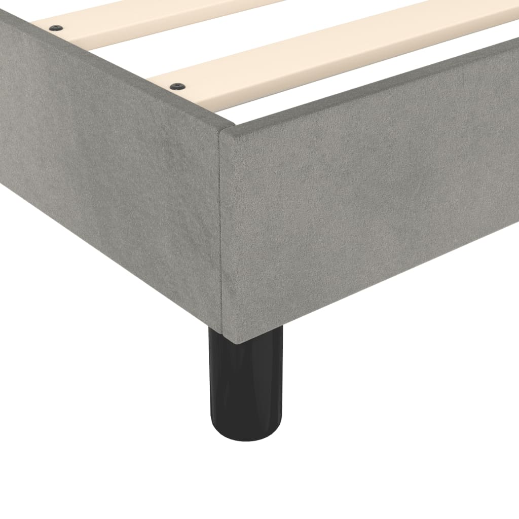 vidaXL Κρεβάτι Boxspring με Στρώμα Ανοιχτό Γκρι 140x190 εκ. Βελούδινο