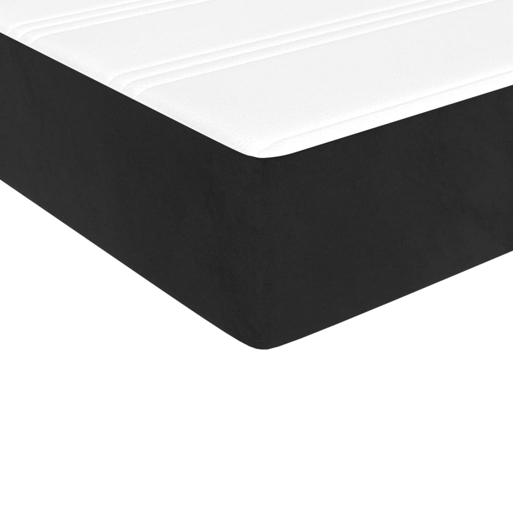 vidaXL Κρεβάτι Boxspring με Στρώμα Μαύρο 140x190 εκ. Βελούδινο