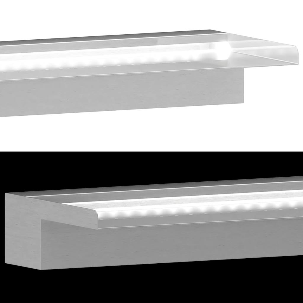 vidaXL Σιντριβάνι Καταρράκτης Πισίνας με LED 110 εκ. από Ανοξ. Ατσάλι