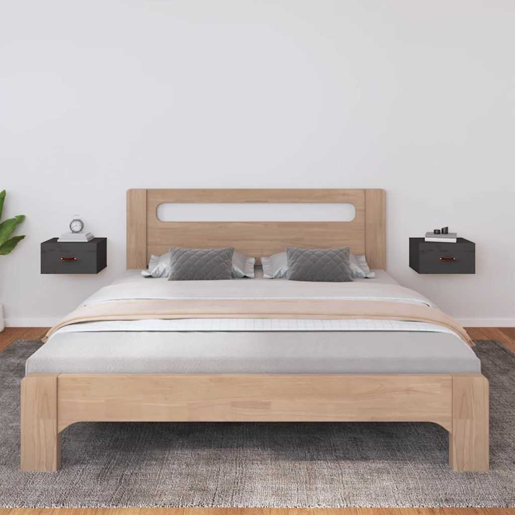vidaXL Κομοδίνα Επιτοίχια 2 τεμ. Γκρι 40 x 29,5 x 22 εκ.
