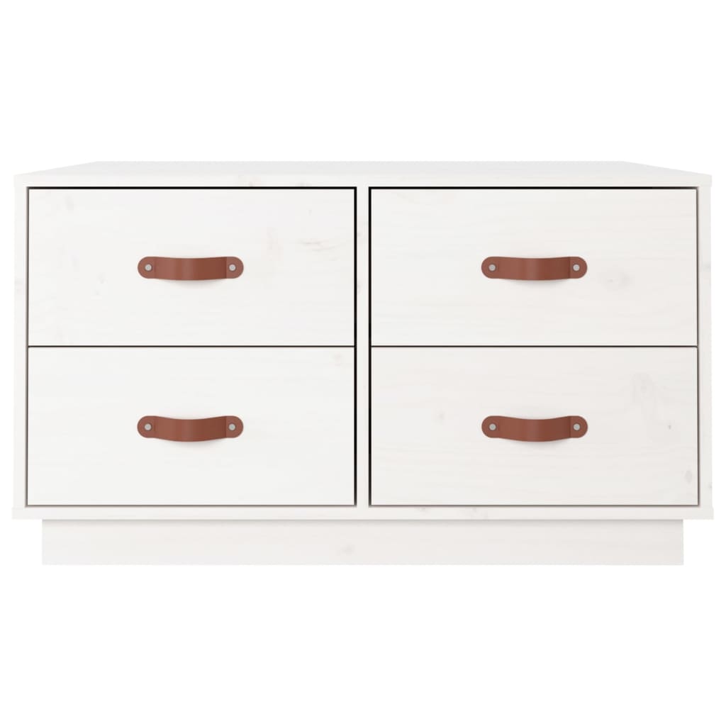 vidaXL Τραπεζάκι Σαλονιού Λευκό 80x80x45 εκ. από Μασίφ Ξύλο Πεύκου