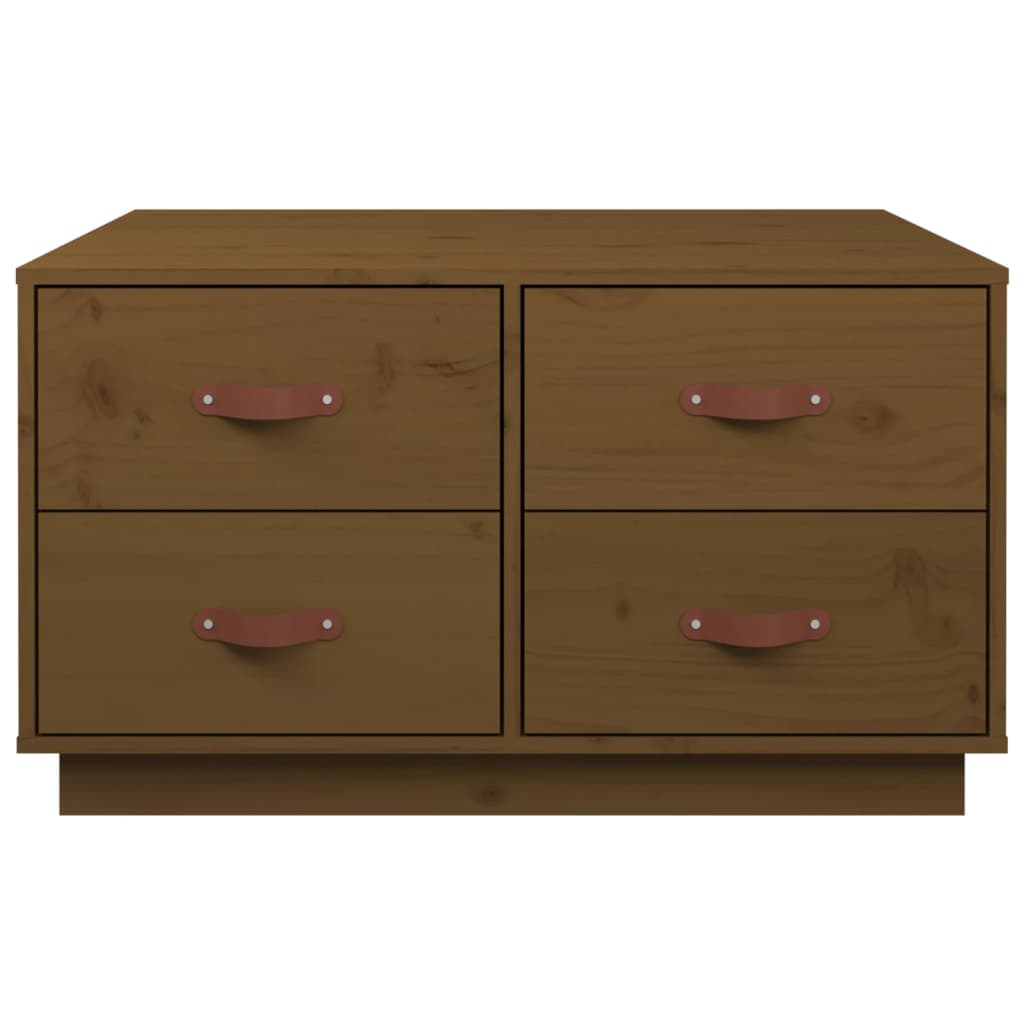 vidaXL Τραπεζάκι Σαλονιού Καφέ Μελί 80x80x45 εκ. Μασίφ Ξύλο Πεύκου