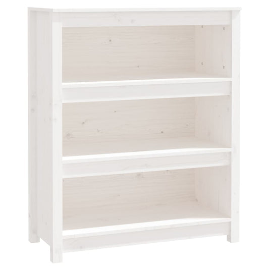 vidaXL Βιβλιοθήκη Λευκή 80 x 35 x 97 εκ. από Μασίφ Ξύλο Πεύκου