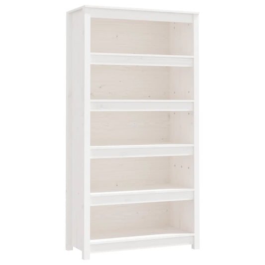 vidaXL Βιβλιοθήκη Λευκή 80x35x154 εκ. από Μασίφ Ξύλο Πεύκου