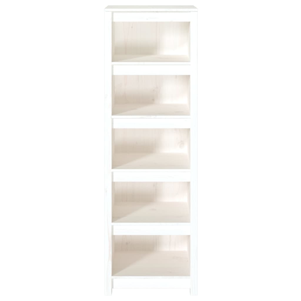 vidaXL Βιβλιοθήκη Λευκή 50 x 35 x 154 εκ. από Μασίφ Ξύλο Πεύκου