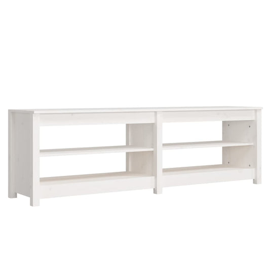 vidaXL Παπουτσοθήκη Λευκή 160 x 36,5 x 50 εκ. από Μασίφ Ξύλο Πεύκου