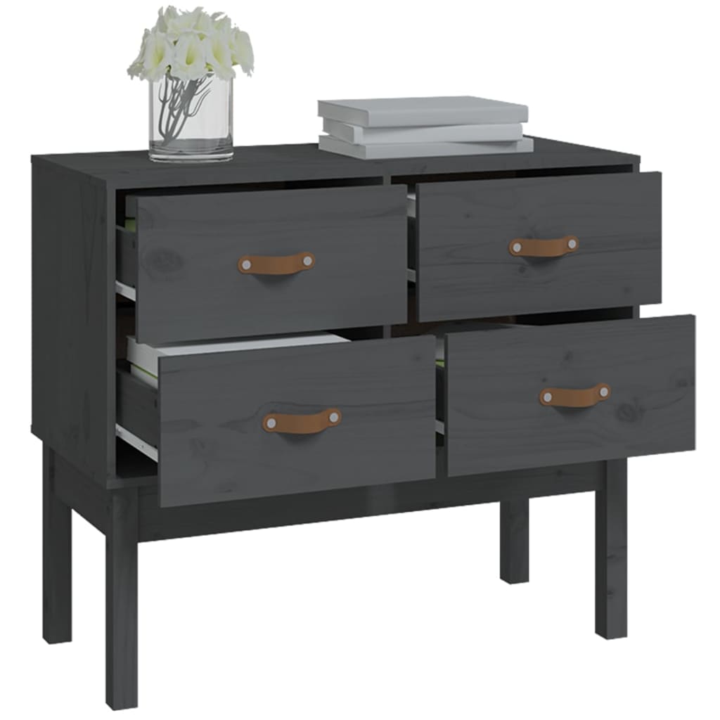 vidaXL Τραπέζι Ντουλάπι Γκρί90x40x78 εκ. από Μασίφ Ξύλο Πεύκου