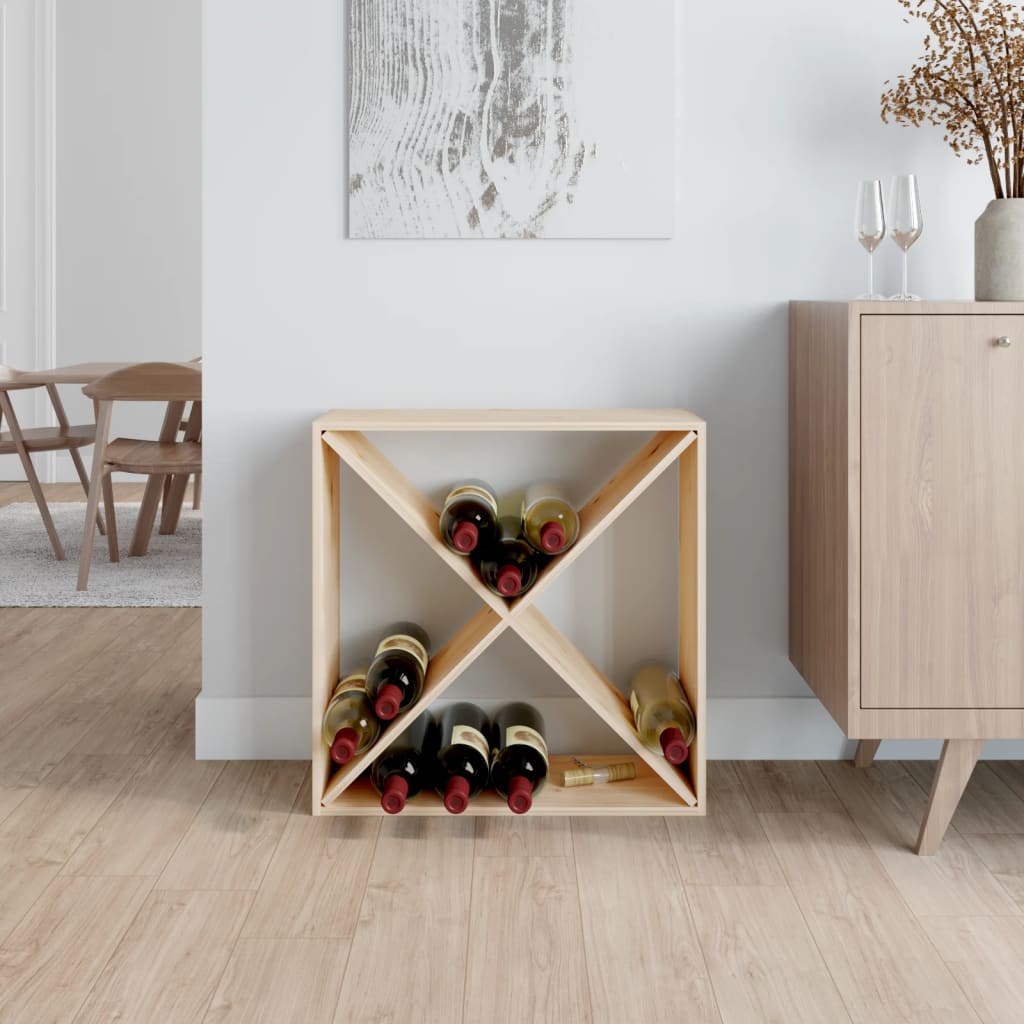 vidaXL Κάβα Κρασιών 62 x 25 x 62 εκ. από Μασίφ Ξύλο Πεύκου