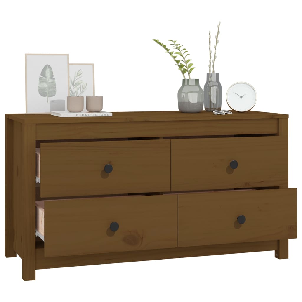 vidaXL Βοηθητικό Ντουλάπι Καφέ Μελί 100x40x54 εκ.από Μασίφ Ξύλο Πεύκου