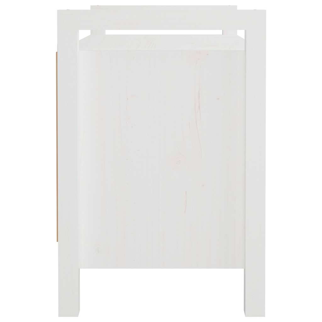 vidaXL Παγκάκι Χολ Λευκό 80x40x60 εκ. από Μασίφ Ξύλο Πεύκου