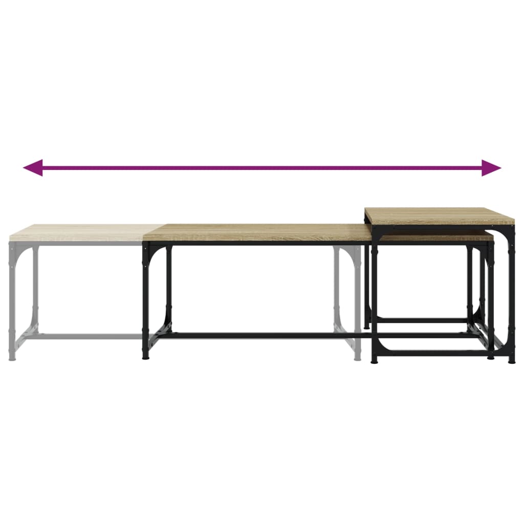 vidaXL Τραπεζάκια Σαλονιού 2 τεμ Sonoma Δρυς Επεξ. Ξύλο