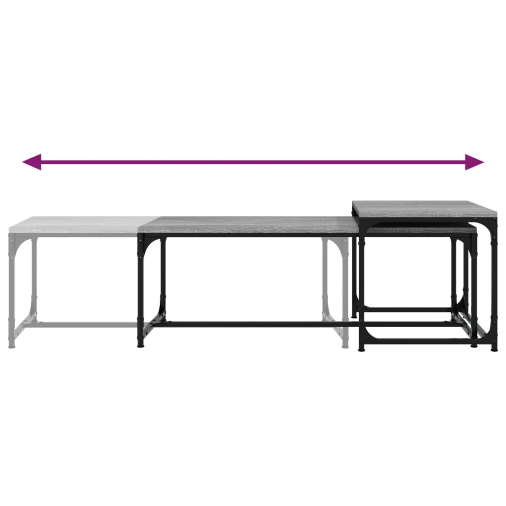 vidaXL Τραπεζάκια Σαλονιού 2 τεμ Γκρι sonoma από Επεξεργασμένο Ξύλο