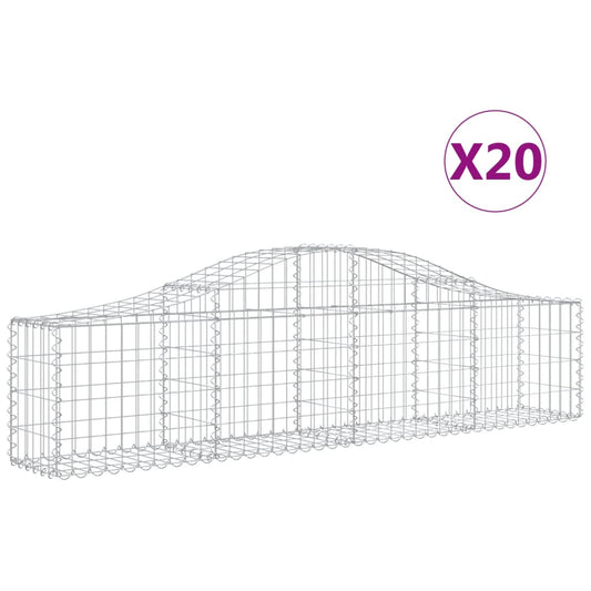vidaXL Συρματοκιβώτια Τοξωτά 20 τεμ. 200x30x40/60 εκ. Γαλβαν. Ατσάλι