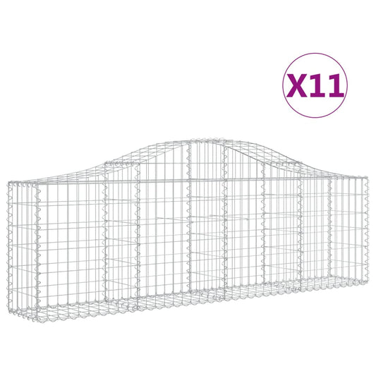 vidaXL Συρματοκιβώτια Τοξωτά 11 τεμ. 200x30x60/80 εκ. Γαλβαν. Ατσάλι
