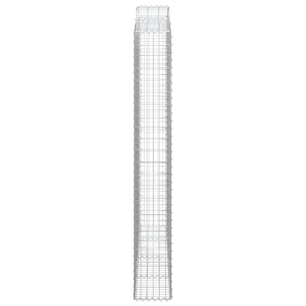 vidaXL Συρματοκιβώτια Τοξωτά 3 τεμ. 200x30x220/240 εκ. Γαλβαν. Ατσάλι