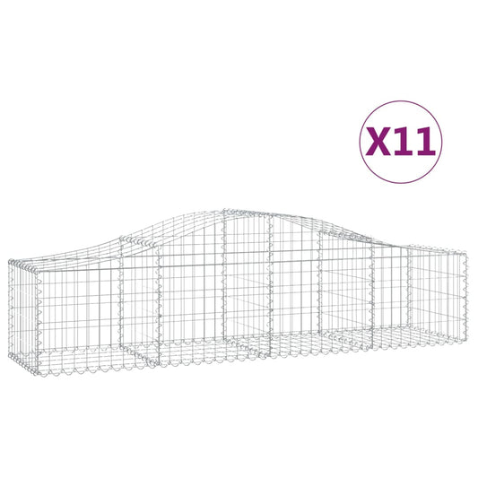 vidaXL Συρματοκιβώτια Τοξωτά 11 τεμ. 200x50x40/60 εκ. Γαλβαν. Ατσάλι