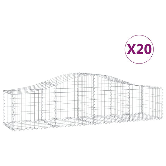 vidaXL Συρματοκιβώτια Τοξωτά 20 τεμ. 200x50x40/60 εκ. Γαλβαν. Ατσάλι
