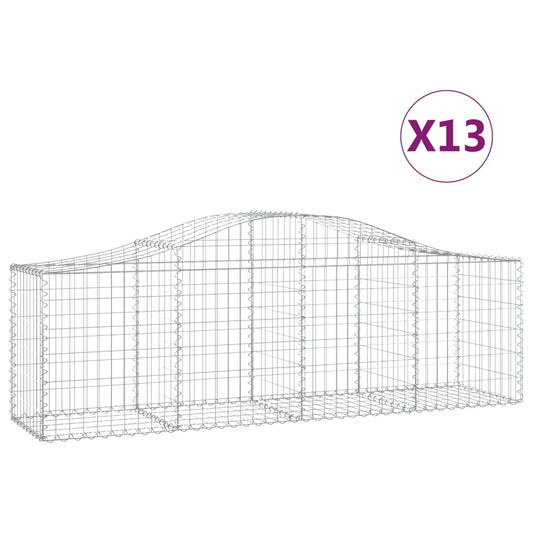 vidaXL Συρματοκιβώτια Τοξωτά 13 τεμ. 200x50x60/80 εκ. Γαλβαν. Ατσάλι