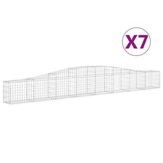 vidaXL Συρματοκιβώτια Τοξωτά 7 τεμ. 400x30x40/60 εκ. Γαλβαν. Ατσάλι
