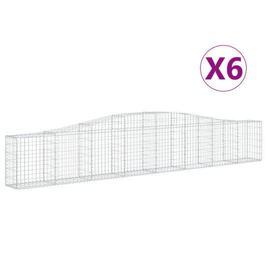 vidaXL Συρματοκιβώτια Τοξωτά 6 τεμ. 400x30x60/80 εκ. Γαλβαν. Ατσάλι