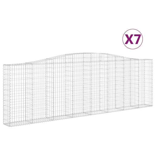 vidaXL Συρματοκιβώτια Τοξωτά 7 τεμ. 400x30x120/140 εκ. Γαλβαν. Ατσάλι