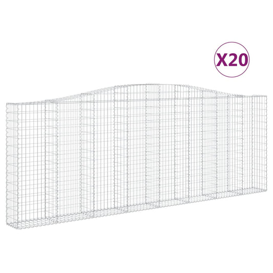 vidaXL Συρματοκιβώτια Τοξωτά 20 τεμ. 400x30x140/160 εκ. Γαλβαν. Ατσάλι