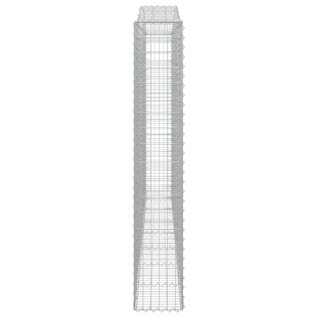 vidaXL Συρματοκιβώτια Τοξωτά 3 τεμ. 400x30x180/200 εκ. Γαλβαν. Ατσάλι