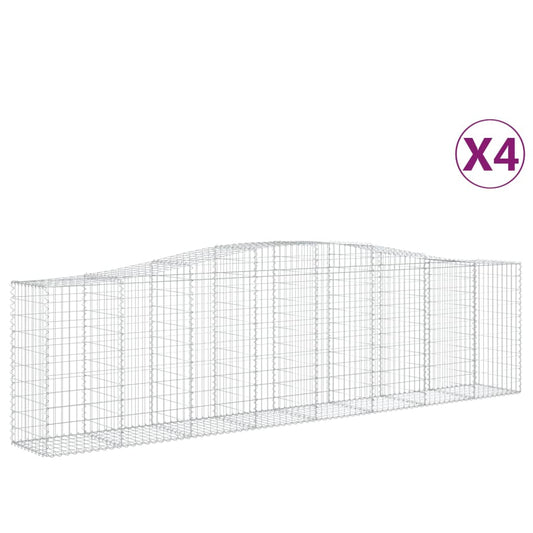 vidaXL Συρματοκιβώτια Τοξωτά 4 τεμ. 400x50x100/120 εκ. Γαλβαν. Ατσάλι