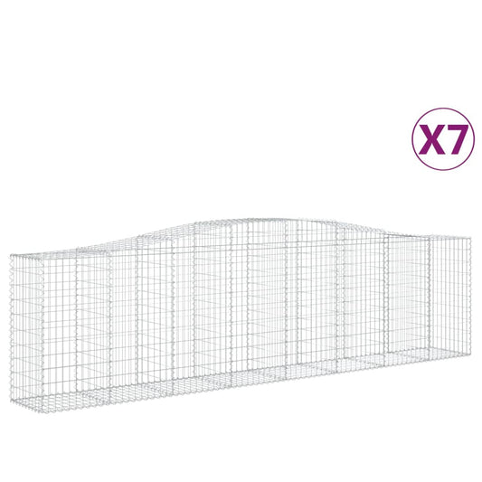 vidaXL Συρματοκιβώτια Τοξωτά 7 τεμ. 400x50x100/120 εκ. Γαλβαν. Ατσάλι