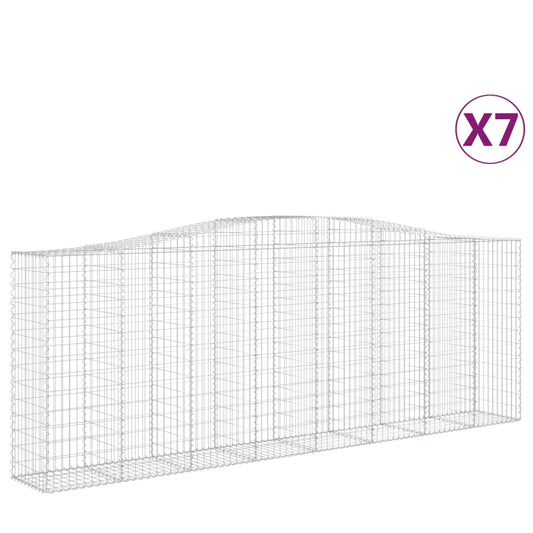 vidaXL Συρματοκιβώτια Τοξωτά 7 τεμ. 400x50x140/160 εκ. Γαλβαν. Ατσάλι