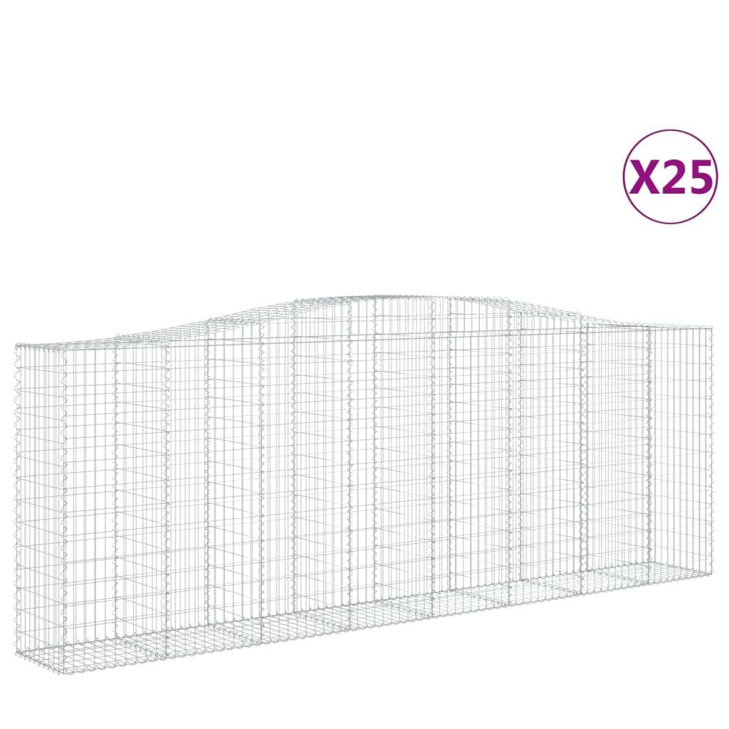 vidaXL Συρματοκιβώτια Τοξωτά 25 τεμ. 400x50x140/160 εκ. Γαλβαν. Ατσάλι