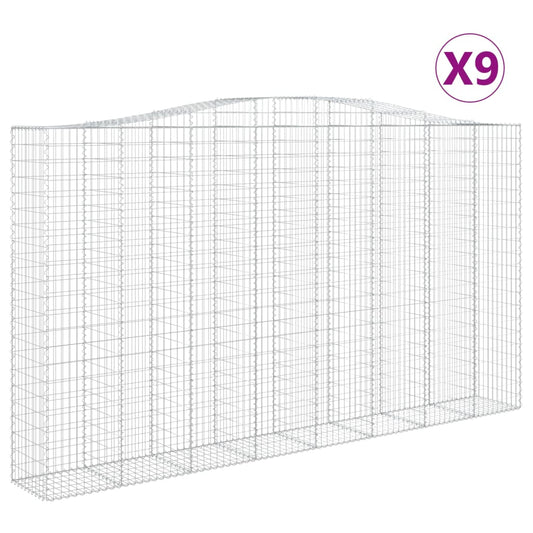 vidaXL Συρματοκιβώτια Τοξωτά 9 τεμ. 400x50x220/240 εκ. Γαλβαν. Σίδερο