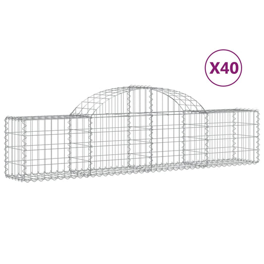vidaXL Συρματοκιβώτια Τοξωτά 40 τεμ. 200x30x40/60 εκ. Γαλβαν. Ατσάλι