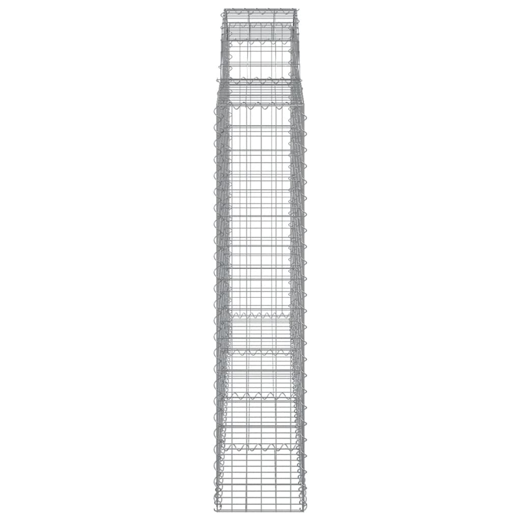 vidaXL Συρματοκιβώτια Τοξωτά 8 τεμ. 200x30x140/160 εκ. Γαλβαν. Ατσάλι