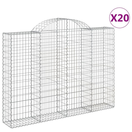 vidaXL Συρματοκιβώτια Τοξωτά 20 τεμ. 200x30x140/160 εκ. Γαλβαν. Ατσάλι