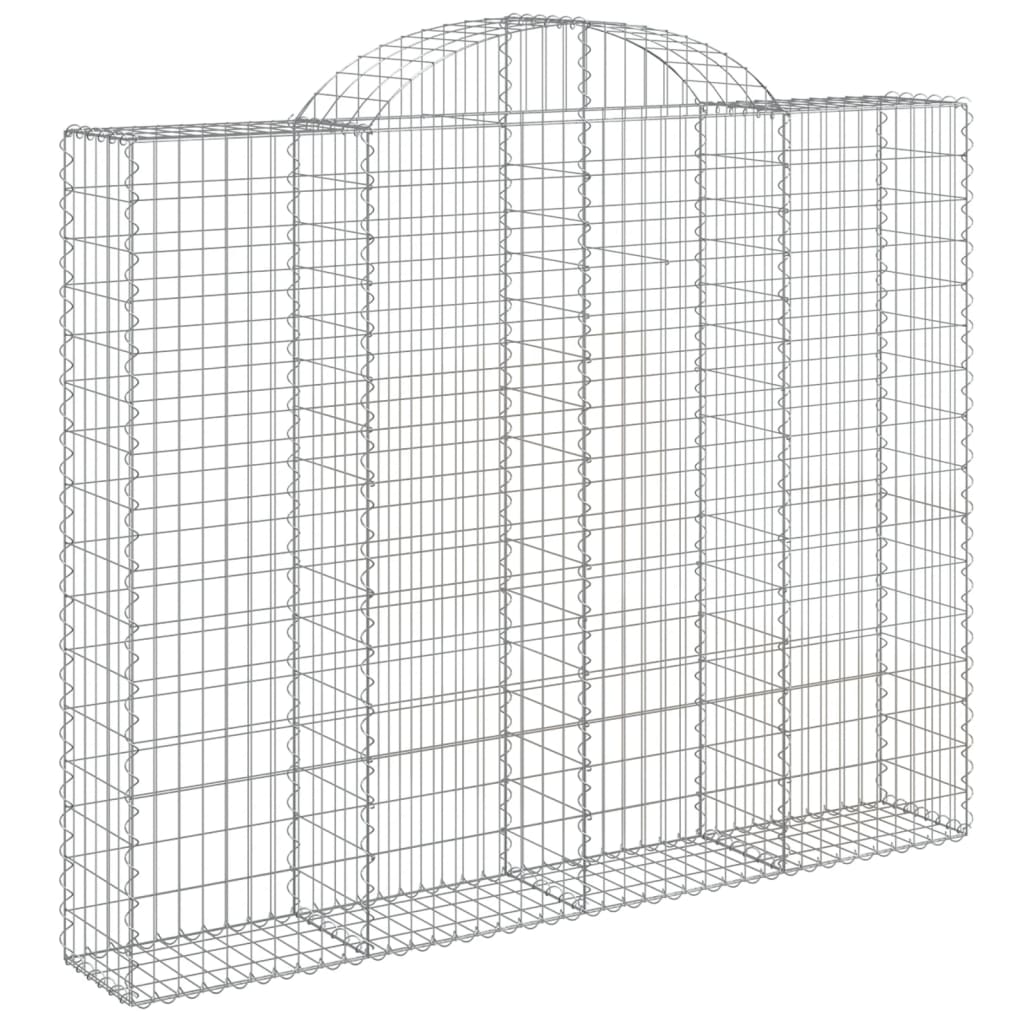 vidaXL Συρματοκιβώτια Τοξωτά 2 τεμ. 200x30x160/180 εκ. Γαλβαν. Ατσάλι